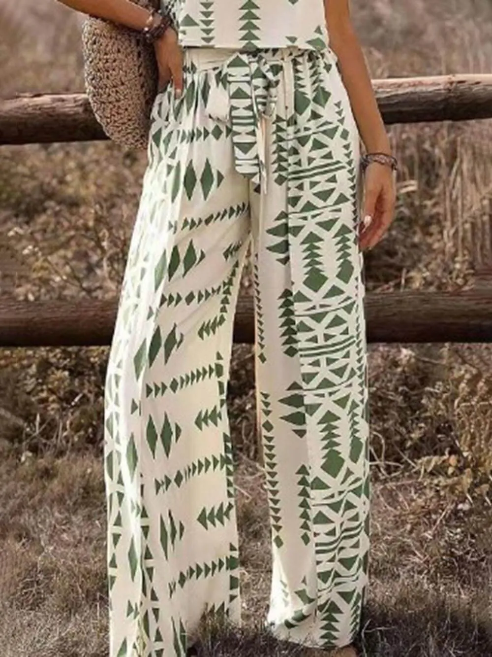 Geometric Print Loose Casual Tank Top