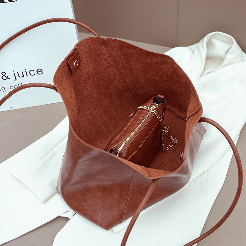 Wax Leather Ladies Tote