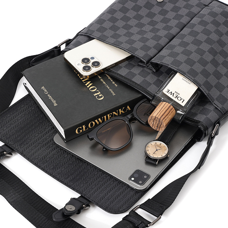 Light Business Classic Plaid Youth Travel Crossbody Backpack