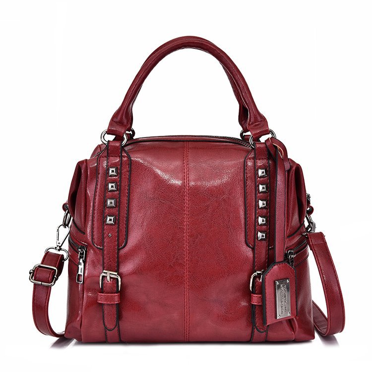 Retro Oil Wax Large Capacity Shoulder Bag