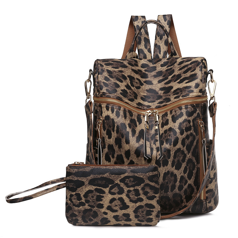 Two Pieces Backpack Purses Shoulder Bag PU Leather Travel bag