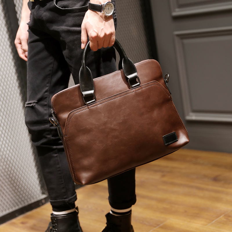 Korean Version Of Business Fashion Retro Single Shoulder Diagonal Computer File Package