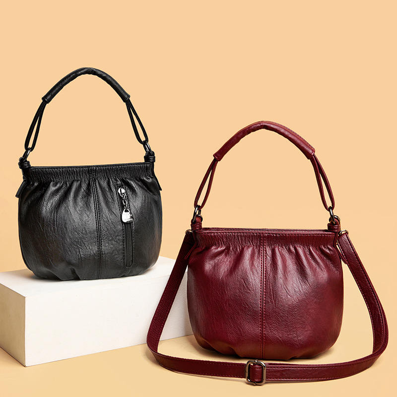 Simple Bucket Bag Casual Purse Bag Shoulder Slung Bag