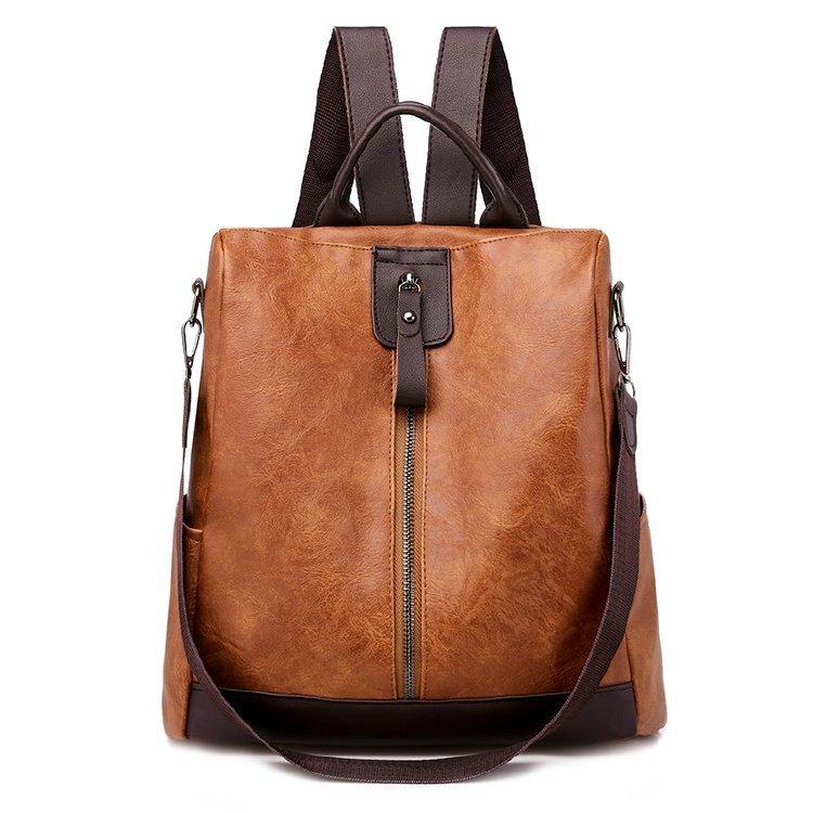 Women's simple and versatile large-capacity backpack